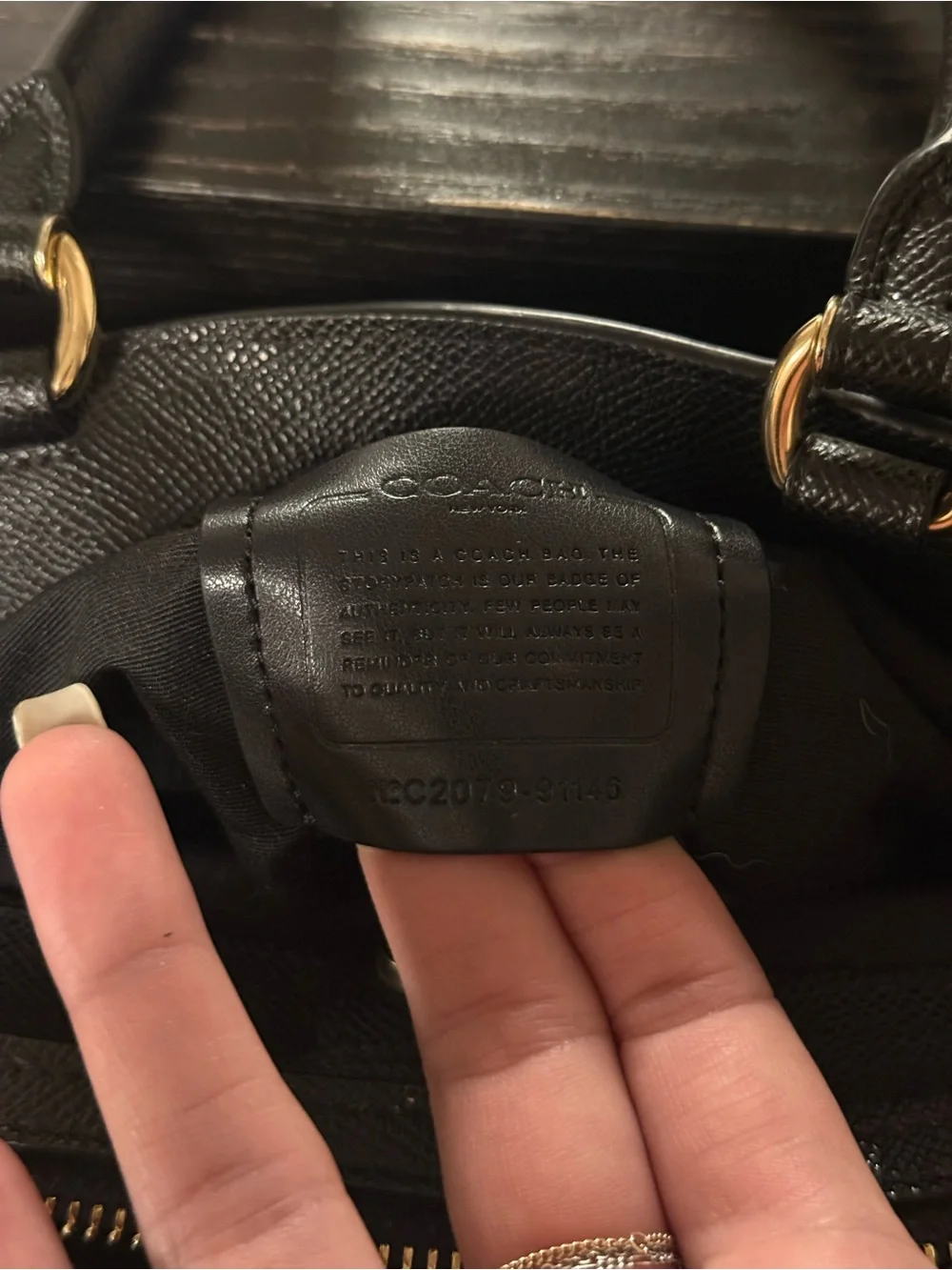 Coach black leather